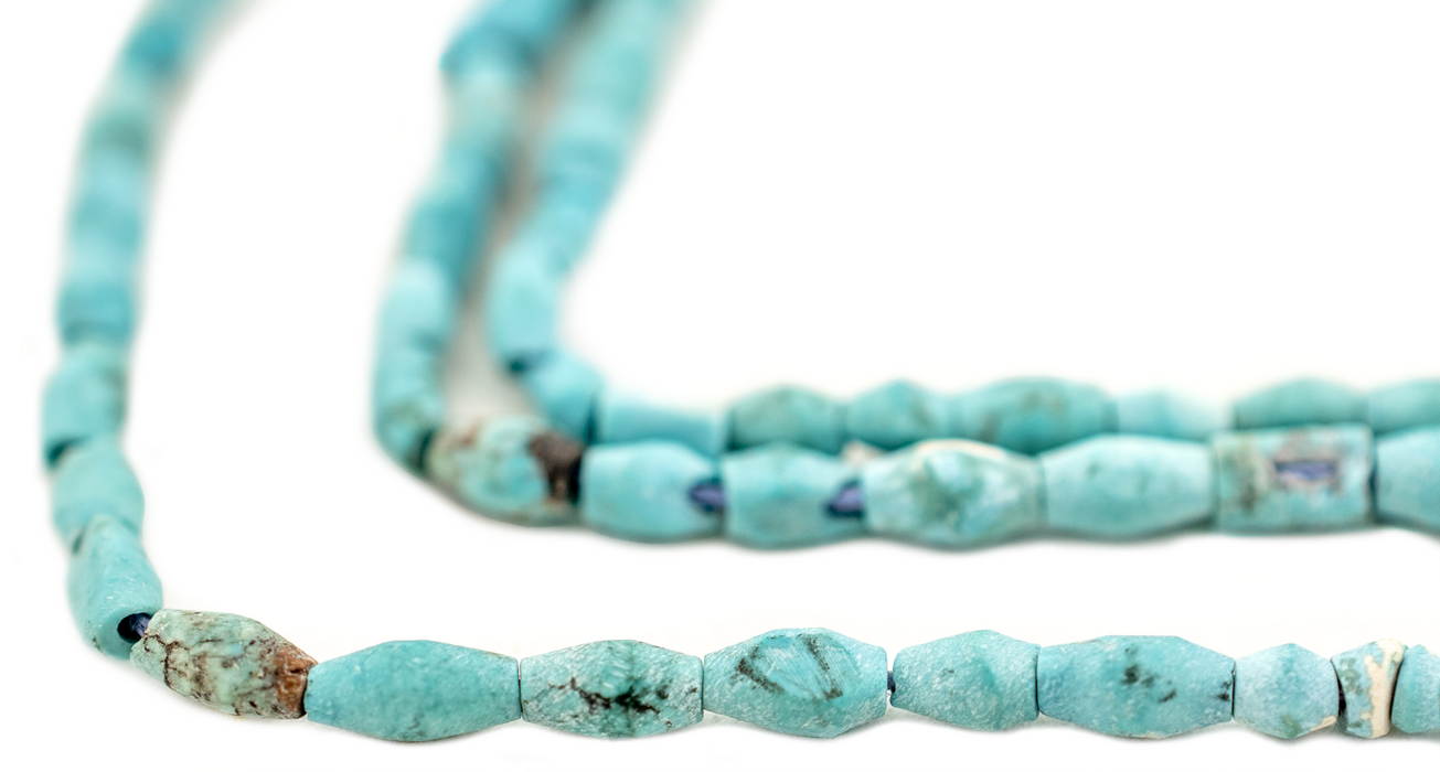 Blue Afghan Bicone Turquoise Beads (6x3mm)