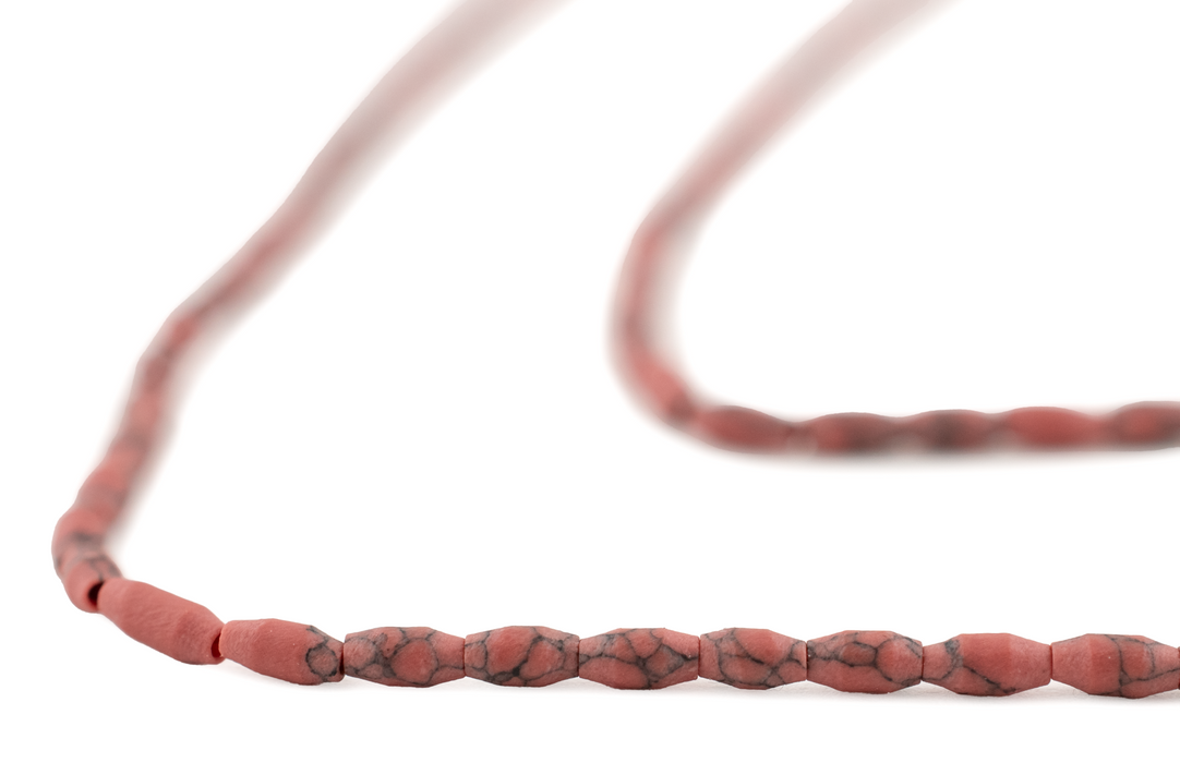 Antiqued Coral-Style Afghan Stone Rice Beads (5x2.5mm)
