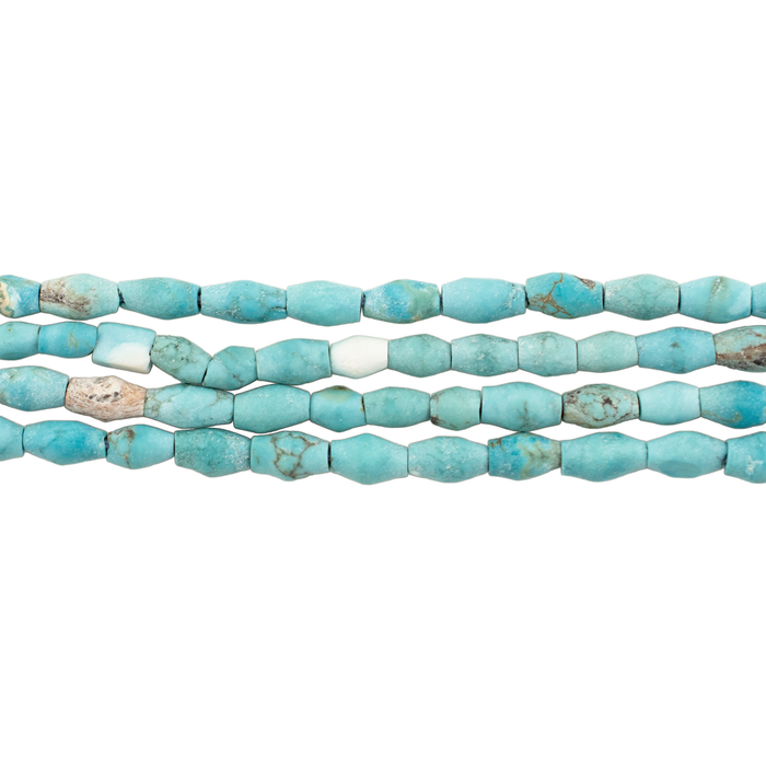Blue Afghan Bicone Turquoise Beads (6x3mm)