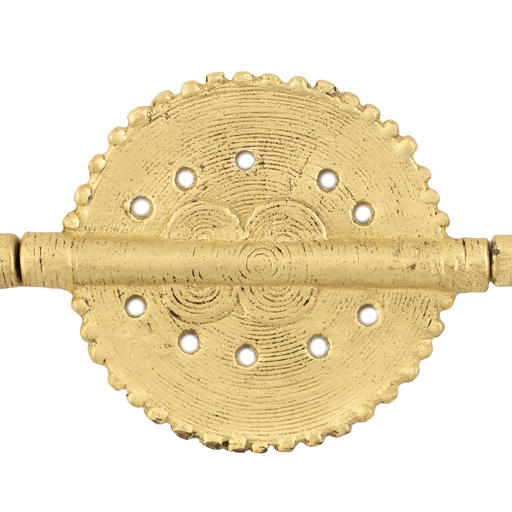 Matte Brass Sun Dotted Baule Beads (55x45mm)