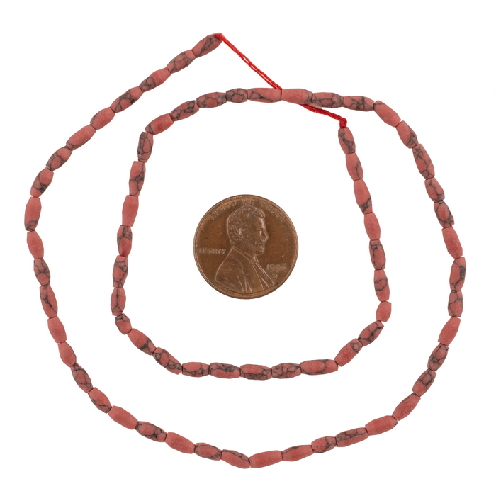 Antiqued Coral-Style Afghan Stone Rice Beads (5x2.5mm)
