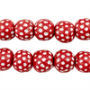 Red Terracotta Polka Dot Beads (14mm)
