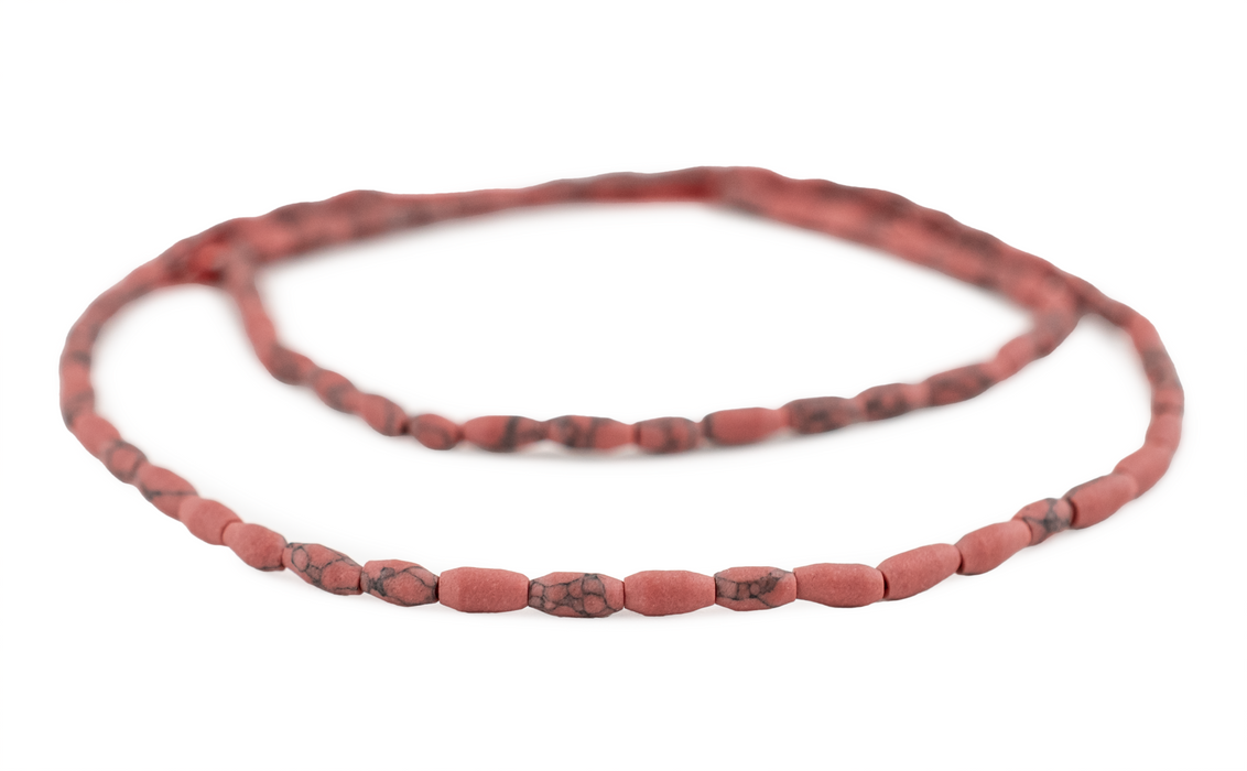 Antiqued Coral-Style Afghan Stone Rice Beads (5x2.5mm)