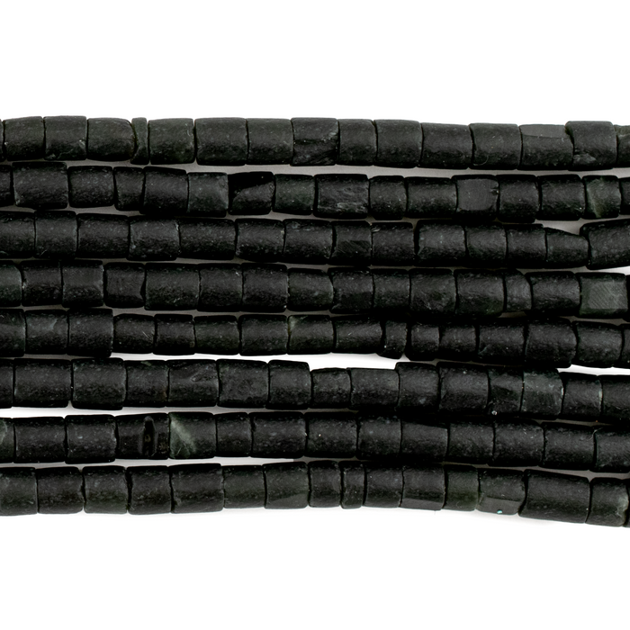 Black Jade Cylinder Beads (2x4mm)