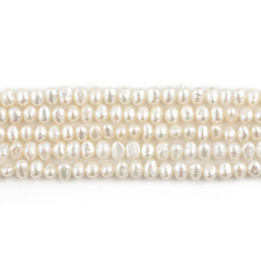 Smooth White Vintage Japanese Pearl Heishi Beads (4mm)