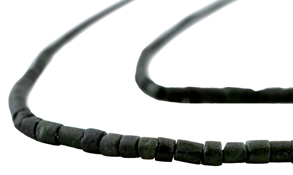Black Jade Cylinder Beads (2x4mm)