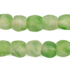 Green  Swirl Recycled Glass Beads (14mm)