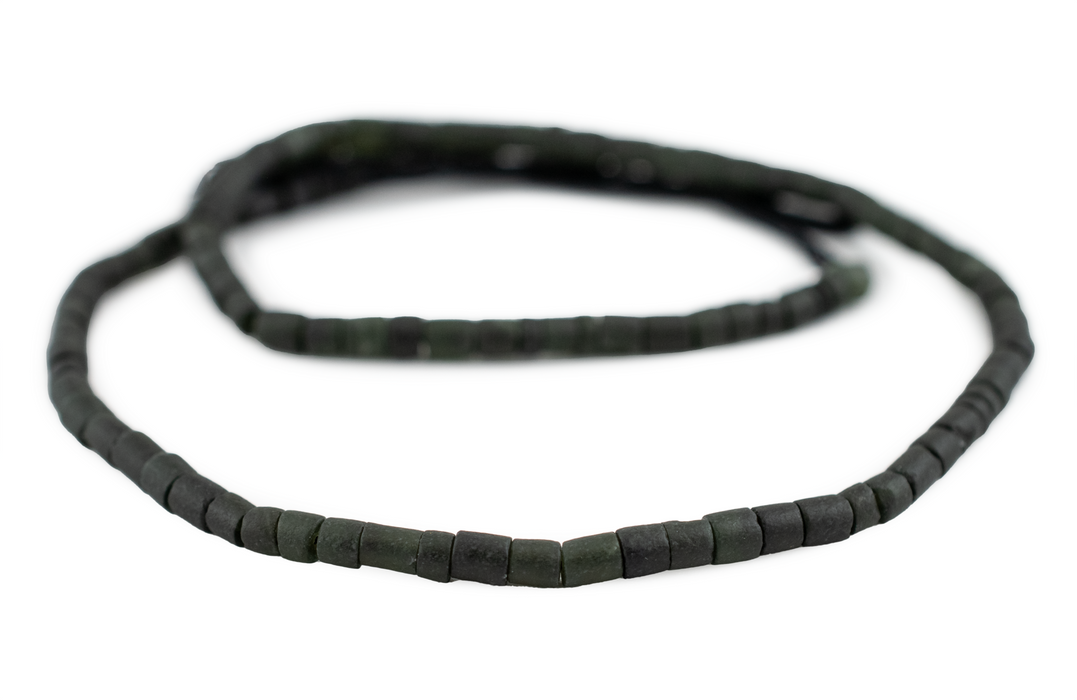 Black Jade Cylinder Beads (2x4mm)