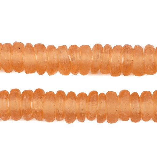 Peach Rondelle Recycled Glass Beads - The Bead Chest