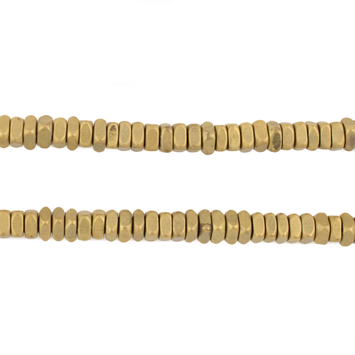 Matte Brass Faceted Square Heishi Beads (5mm)