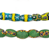 Semi-Matching Oval Antique Venetian African Millefiori Trade Beads #16603