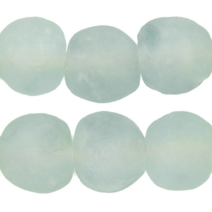 Jumbo Clear Aqua Recycled Glass Beads (23mm)