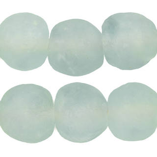 Jumbo Clear Aqua Recycled Glass Beads (23mm)