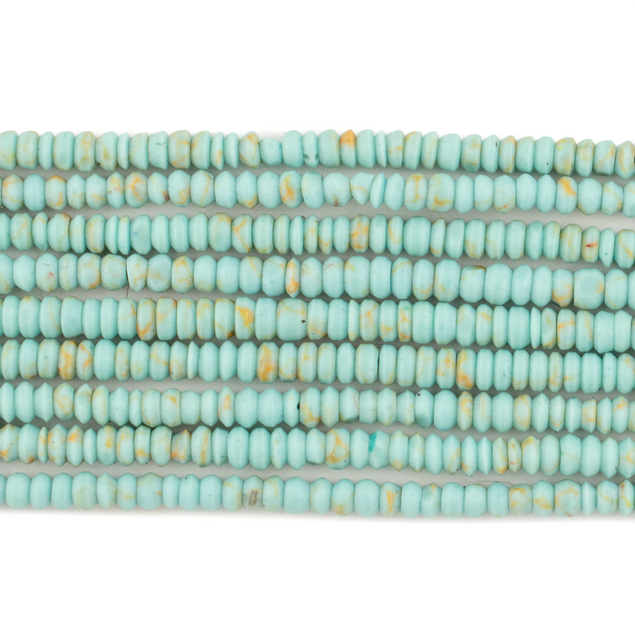 Sea Foam Green Turquoise Saucer Beads (4mm)