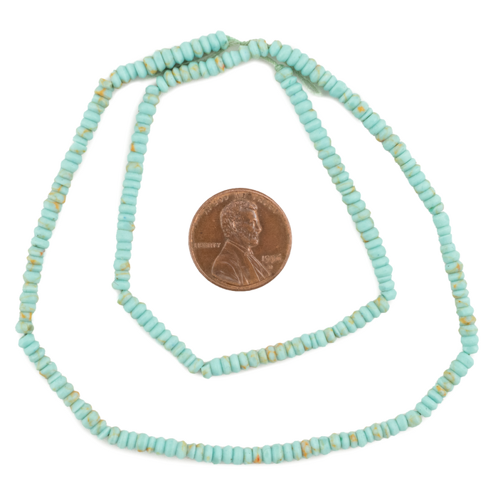 Sea Foam Green Turquoise Saucer Beads (4mm)
