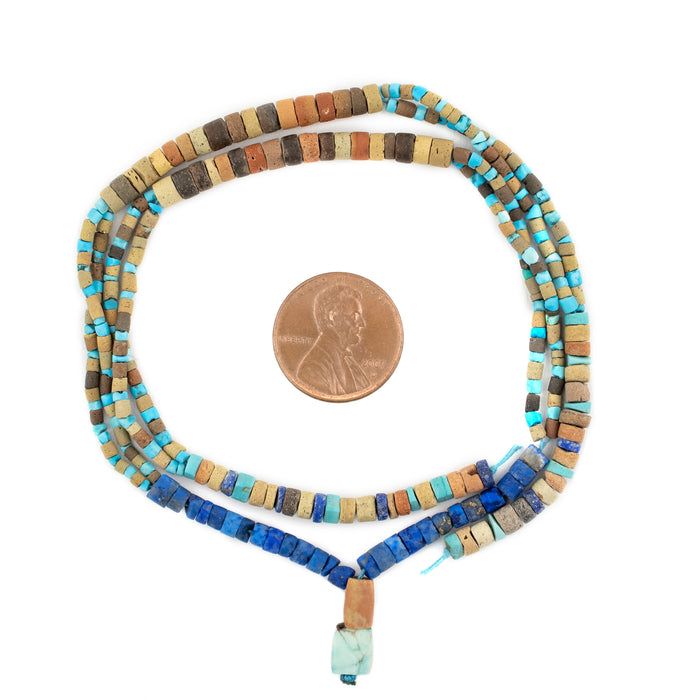 Assorted Afghan Stone Heishi Beads with Pendant