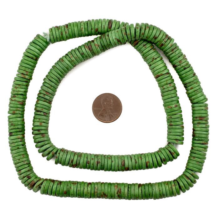 Pear Green Bone Button Beads (10mm) - The Bead Chest