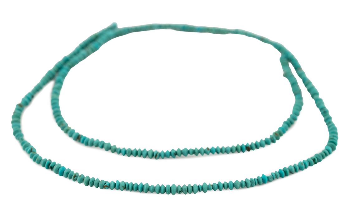 Teal Afghan Stone Saucer Heishi Beads (2mm)
