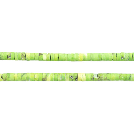Lime Green Tibetan Turquoise Heishi Beads (3mm) - The Bead Chest