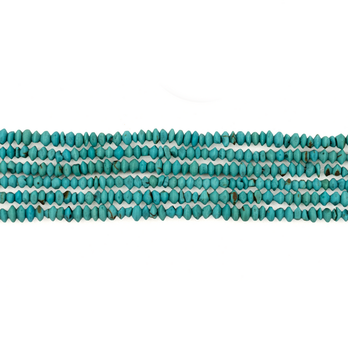 Teal Afghan Stone Saucer Heishi Beads (2mm)