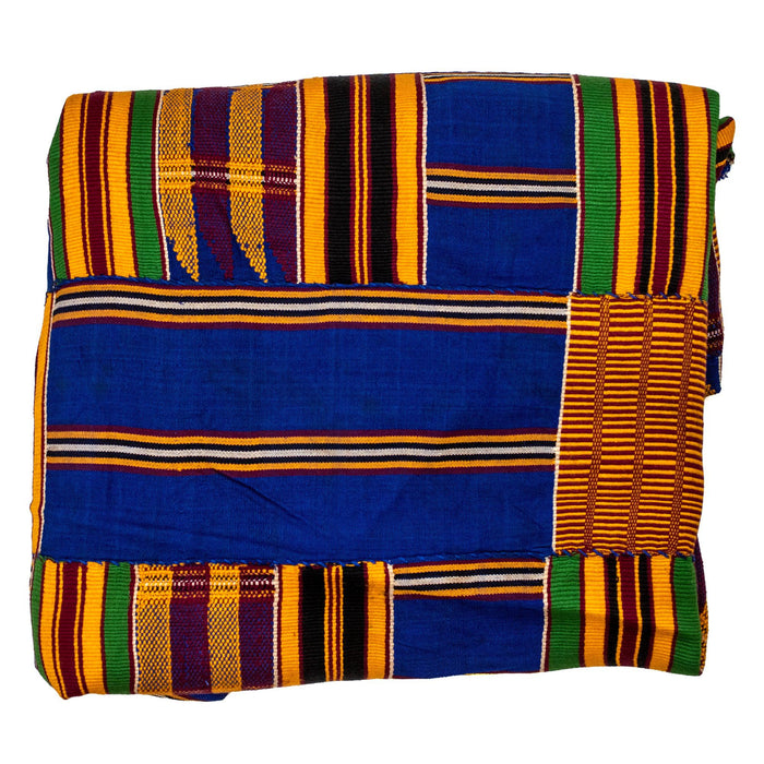African Ashanti Kente Cloth (Blue Tones) - The Bead Chest