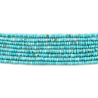 Tiny Blue Turquoise Stone Saucer Heishi Beads (2mm)