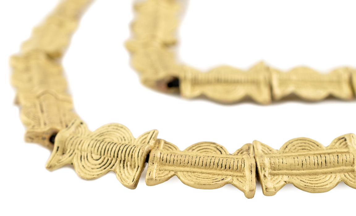 Matte Brass Sun & Moon Baule Beads (22x14mm)