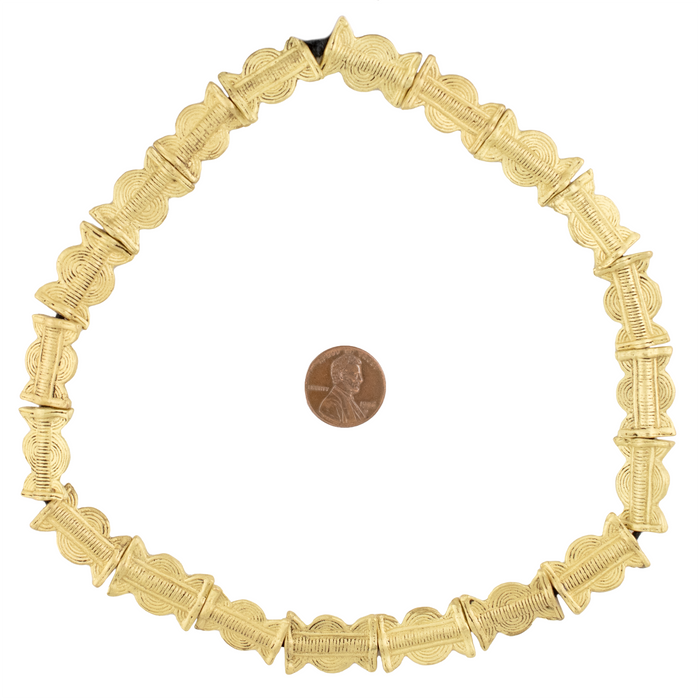 Matte Brass Sun & Moon Baule Beads (22x14mm)