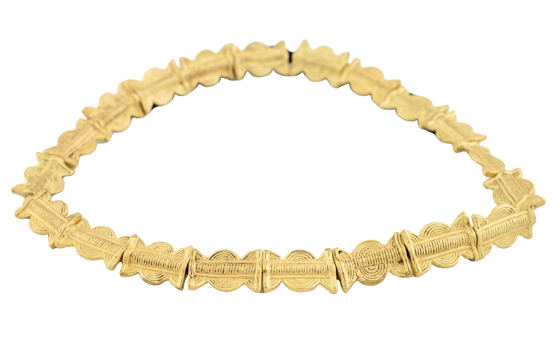 Matte Brass Sun & Moon Baule Beads (22x14mm)