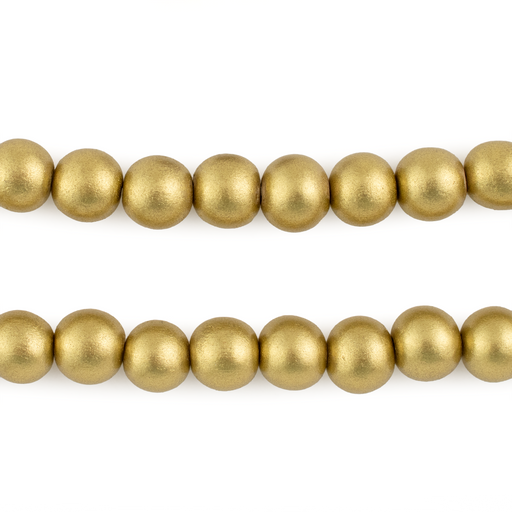Yellow Gold Round Natural Wood Beads (8mm)