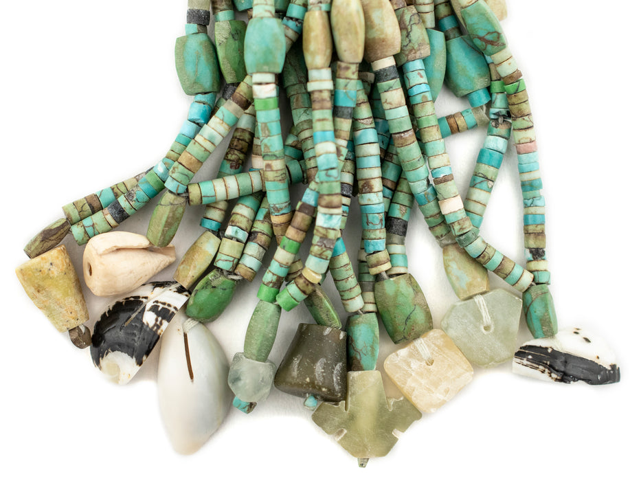 Vintage Afghan Turquoise Heishi Beads with Pendant