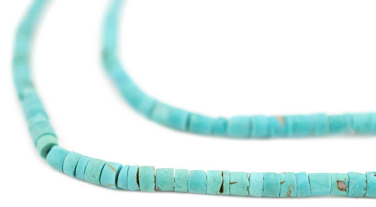Bright Blue Afghan Turquoise Heishi Beads (3mm)