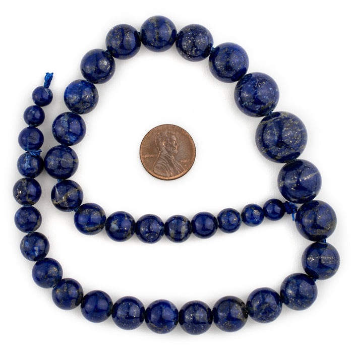 Graduated Round Lapis Lazuli Beads (7x17mm)