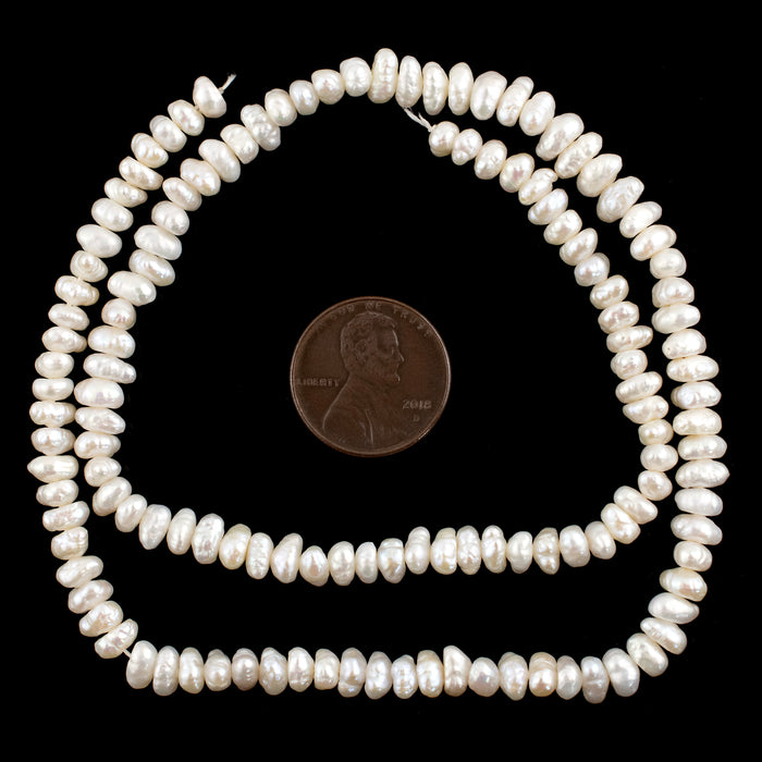 White Vintage Japanese Pearl Heishi Beads (5mm)