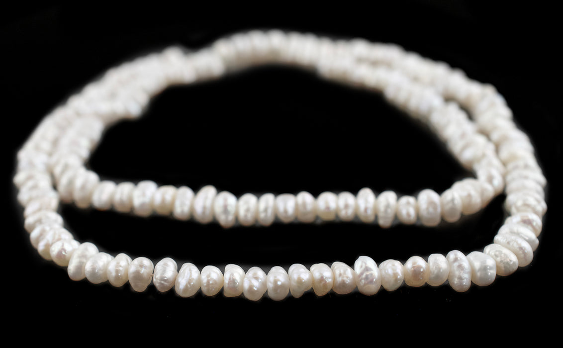 White Vintage Japanese Pearl Heishi Beads (5mm)