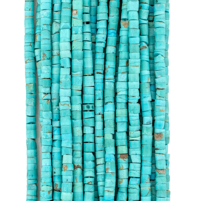 Bright Blue Afghan Turquoise Heishi Beads (3mm)