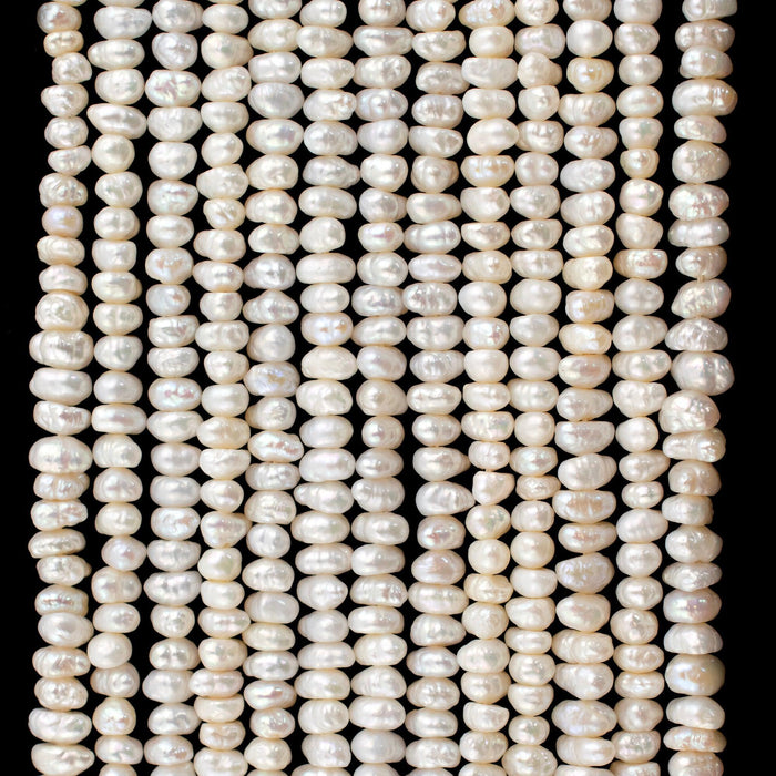 White Vintage Japanese Pearl Heishi Beads (5mm)