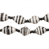 Black White Stripe Recycled Paper Beads from Uganda