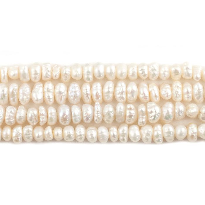 White Vintage Japanese Pearl Heishi Beads (5mm)