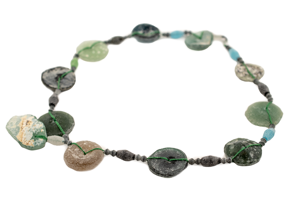 Jumbo Circular Disk Roman Glass Pendants