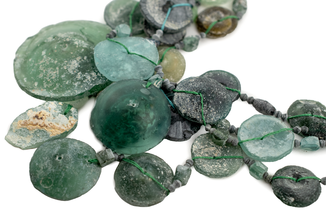 Jumbo Circular Disk Roman Glass Pendants