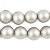 Antiqued Silver Round Natural Wood Beads (16mm)
