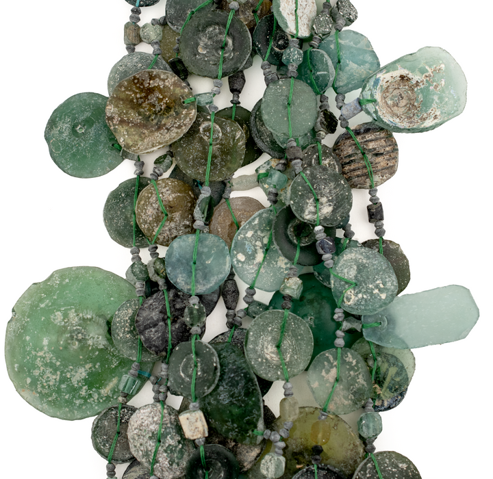 Jumbo Circular Disk Roman Glass Pendants
