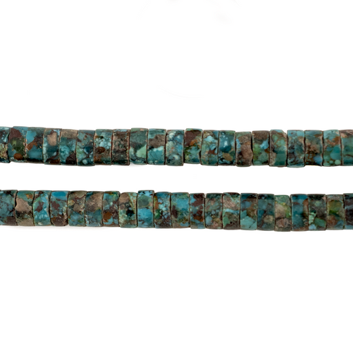 Dark Turquoise Stone Heishi Beads (6mm) - The Bead Chest