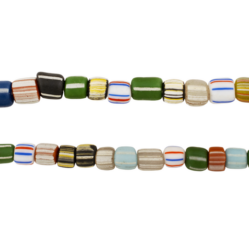 Rainbow Medley Stripe Java Gooseberry Beads