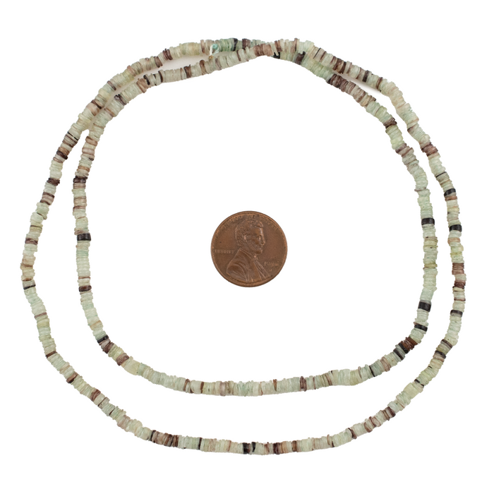 Light Green Natural Shell Heishi Beads (3mm)