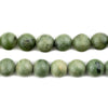 Vintage Marbled Green Round Jade Beads (10mm)