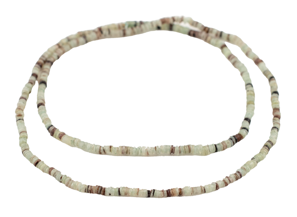 Light Green Natural Shell Heishi Beads (3mm)