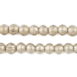 Round White Metal Ethiopian Beads (8mm)