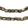 Vintage-Style Black Stripe Java Gooseberry Beads (6-9mm)